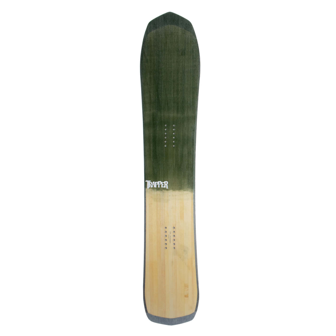 Moss green with woodgrain powder carving snowboard