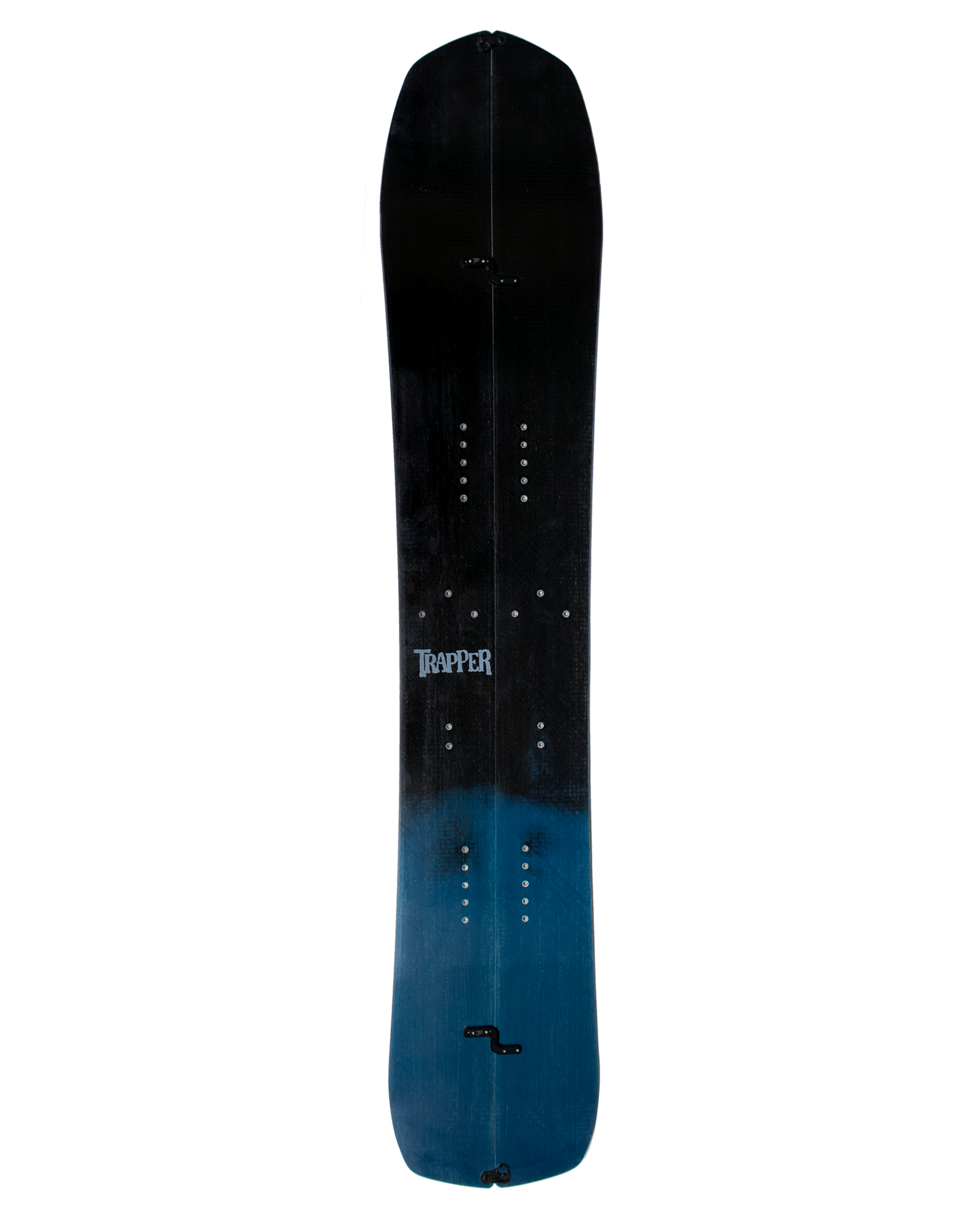Custom resin tint splitboard Stellar Jay blue and black