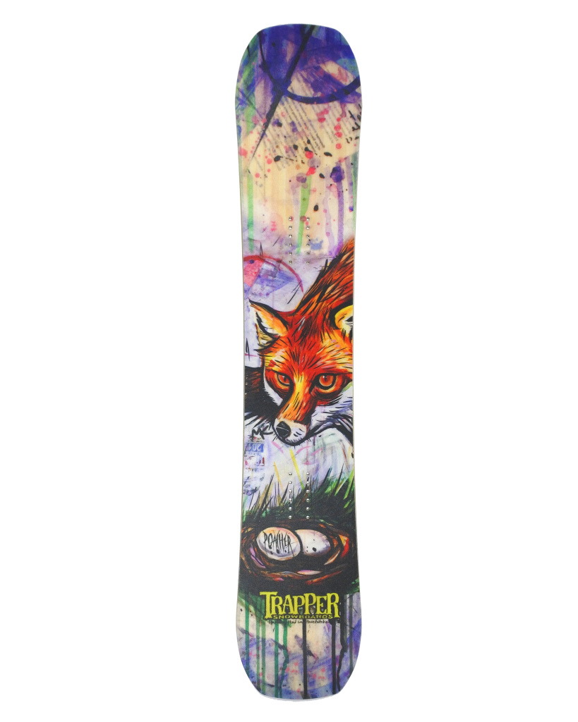 Trapper Snowboards All-mountain directional twin snowboard Fox Graphic Artist Mark Kowalchuk