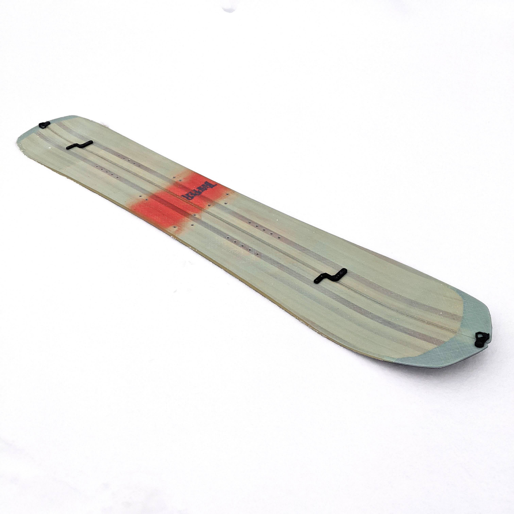 Custom resin tint splitboard mint green and salmon orange