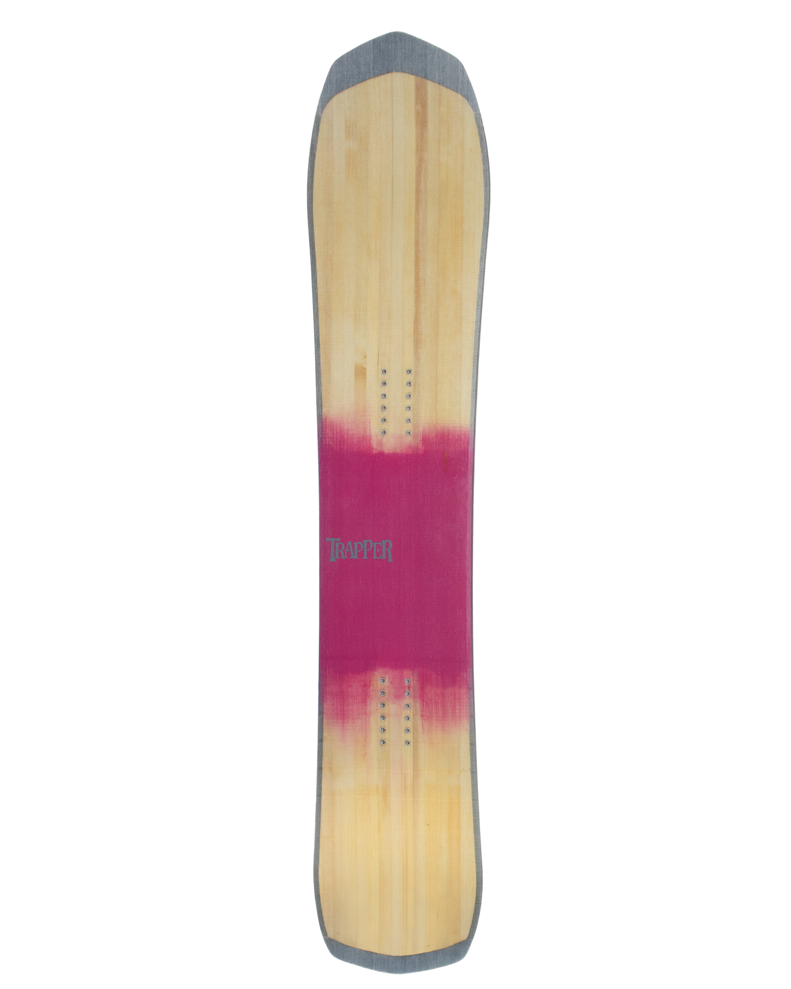 Hot pink with woodgrain powder carvingsnowboard