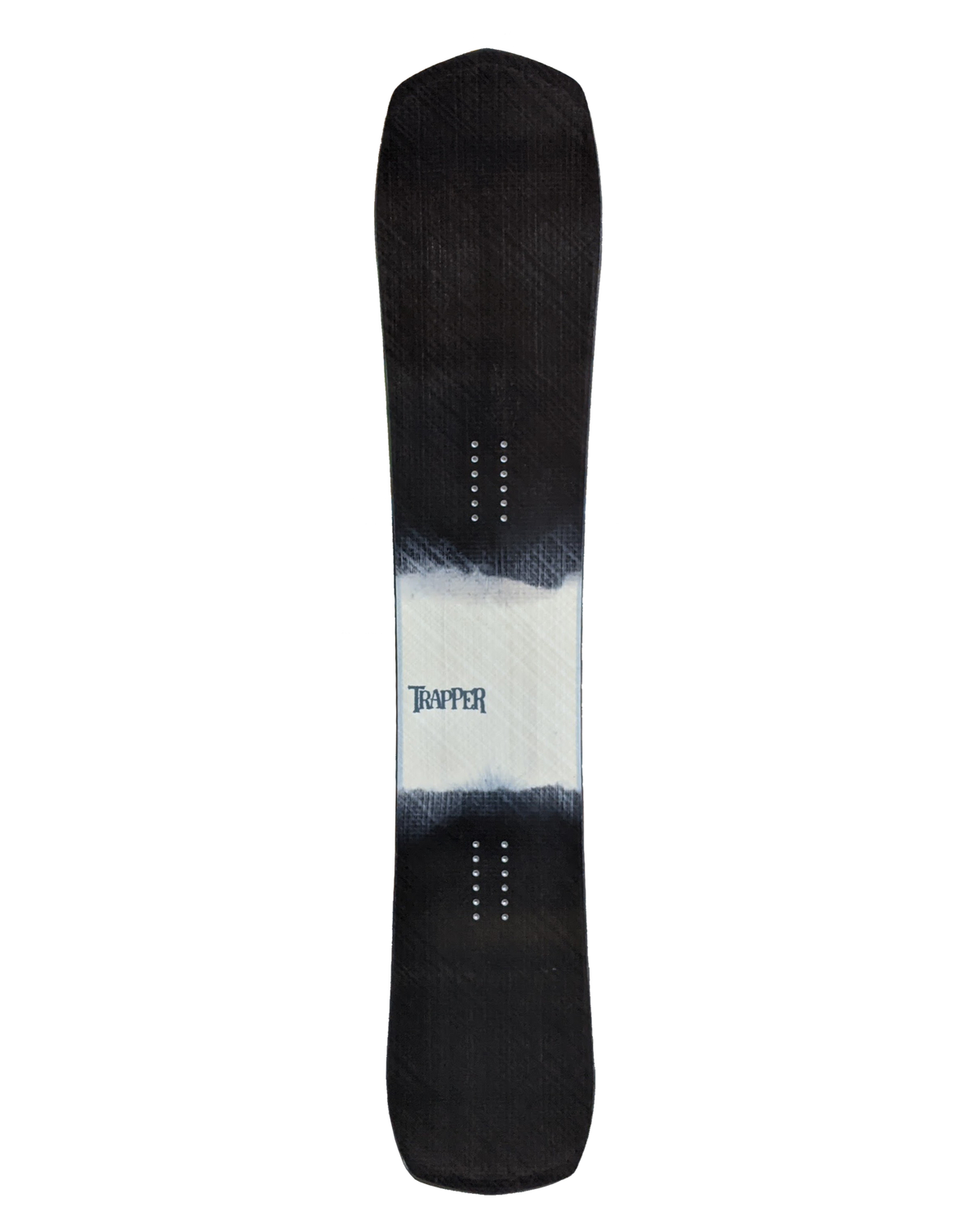 Custom Powder and carving snowboard with black and white resin tint