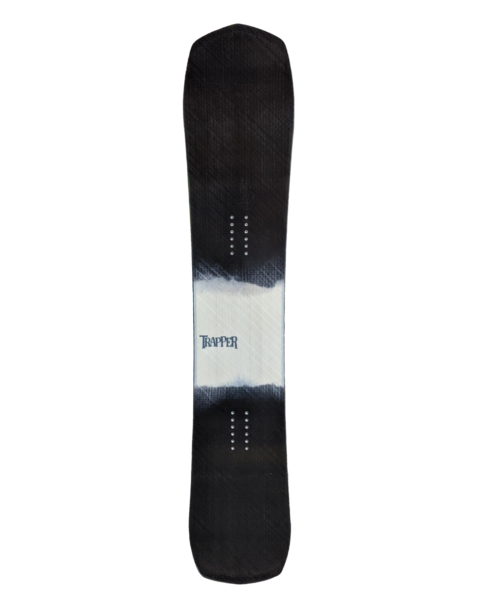 Custom Powder and carving snowboard with black and white resin tint