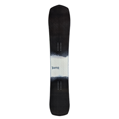 Custom Powder and carving snowboard with black and white resin tint