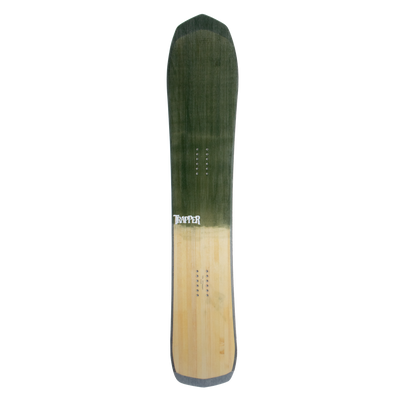 Moss green with woodgrain powder carving snowboard