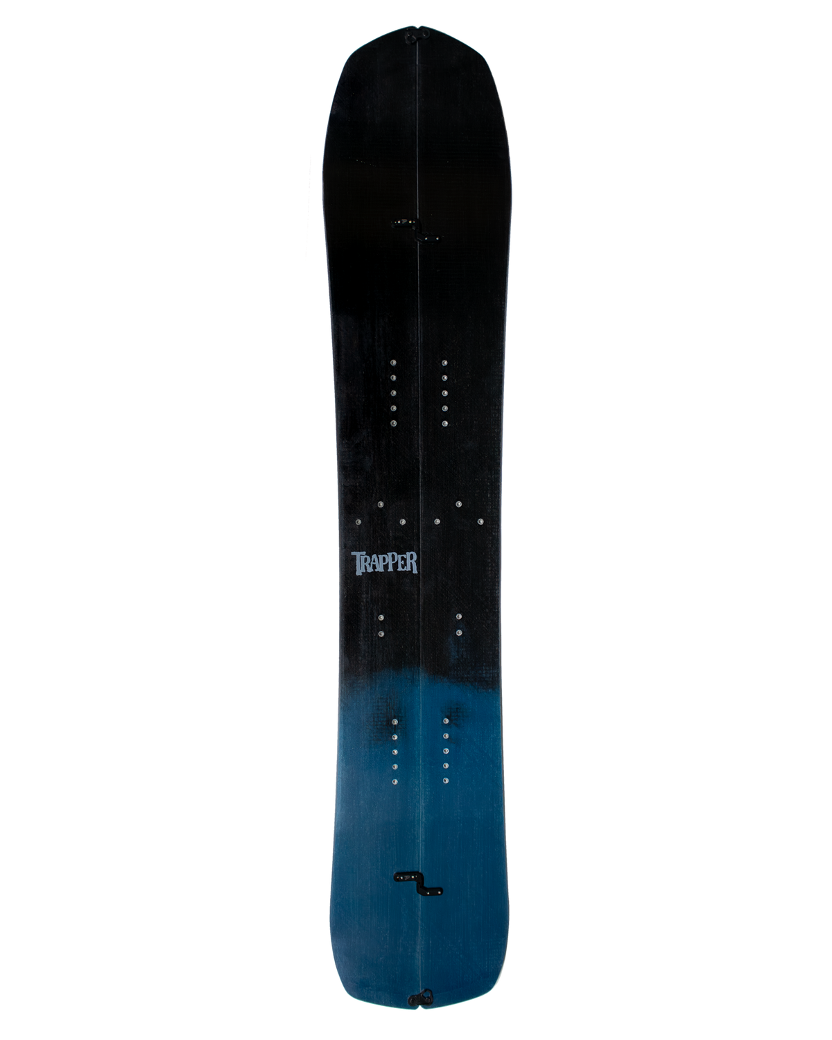 Custom resin tint splitboard Stellar Jay blue and black